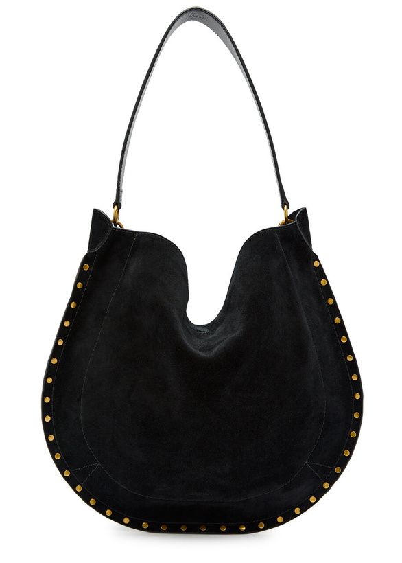 Photo: Isabel Marant Oskan Hobo Suede Shoulder bag - Black - One Size