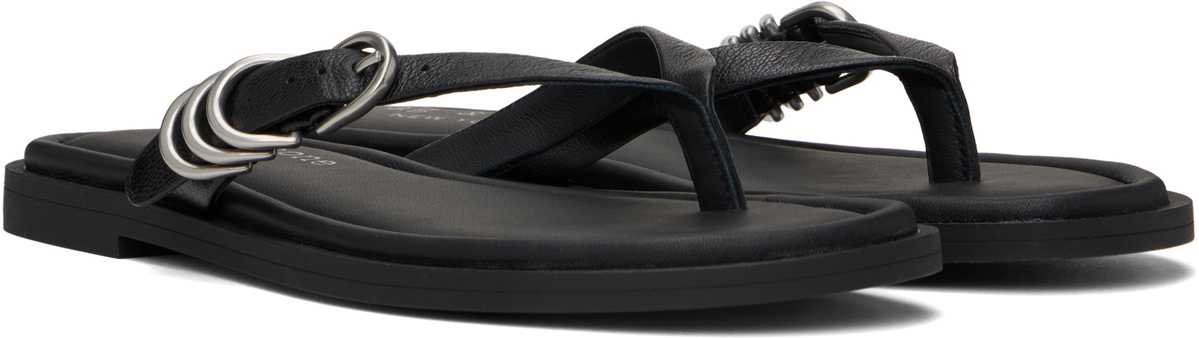 rag & bone Black Gia Leather Thong Sandals