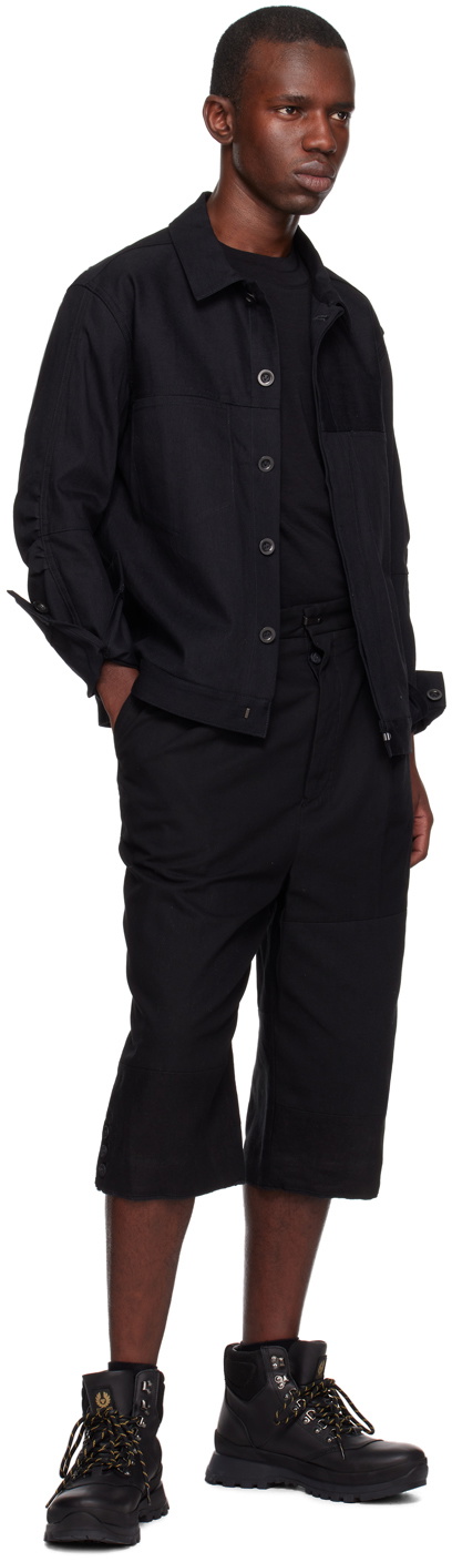 The Viridi-anne Black Paneled Denim Jacket