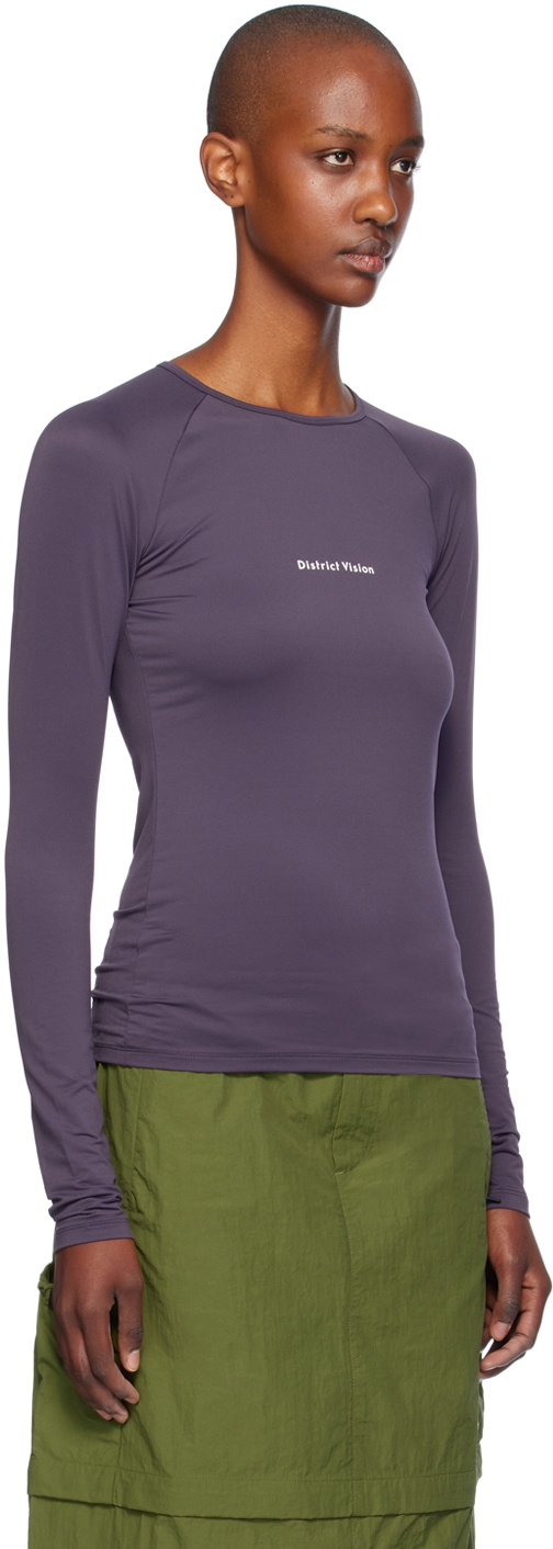 District Vision Purple Lightweight Long Sleeve Fitted Sport T-Shirt