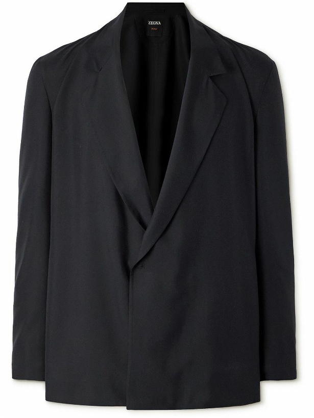 Photo: Zegna - Oversized Unstructured Silk Blazer - Black