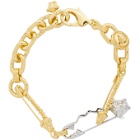 Versace Gold and Silver Medusa Safety Bracelet