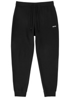 Boss Logo Waffle-knit Cotton-blend Pyjama Trousers Black