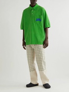 Acne Studios - Exgo Ric Rac-Trimmed Cotton-Jersey Polo Shirt - Green