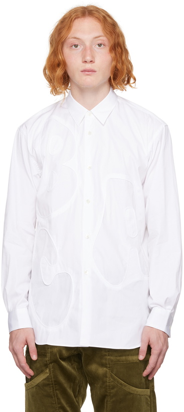 Photo: Comme des Garçons Shirt White Patch Shirt