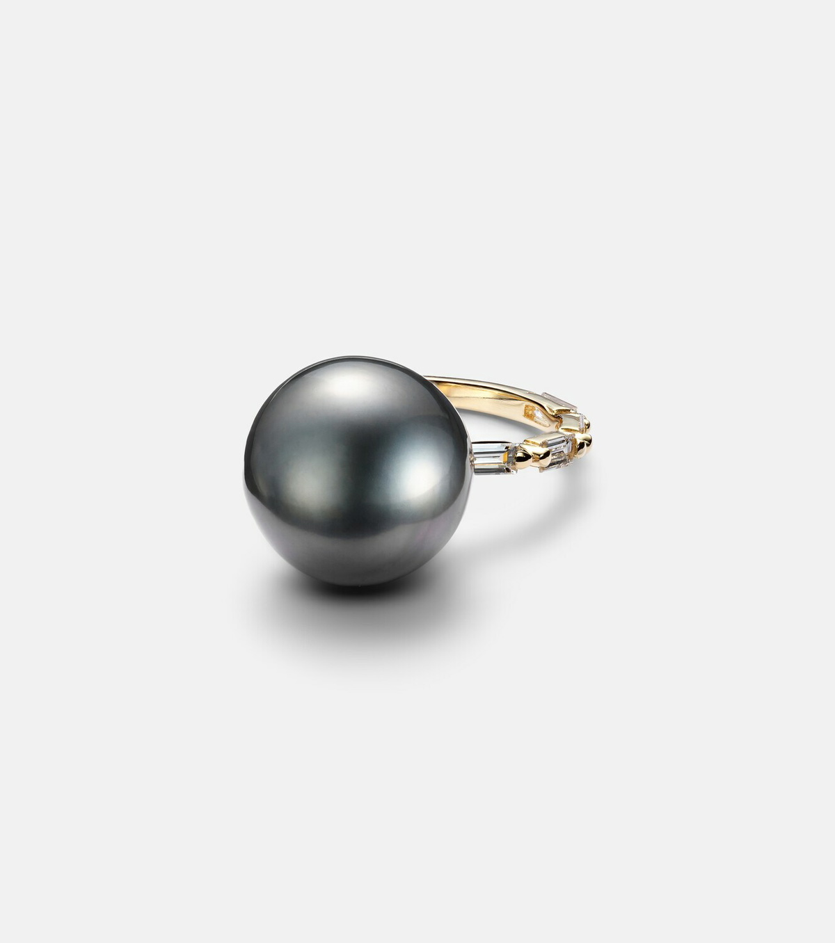 Suzanne Kalan 18kt gold ring with pearl and diamonds