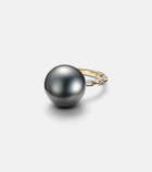 Suzanne Kalan 18kt gold ring with pearl and diamonds