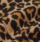 Nudie Jeans - Olsson Ribbed Leopard-Print Cotton-Blend Socks - Neutrals