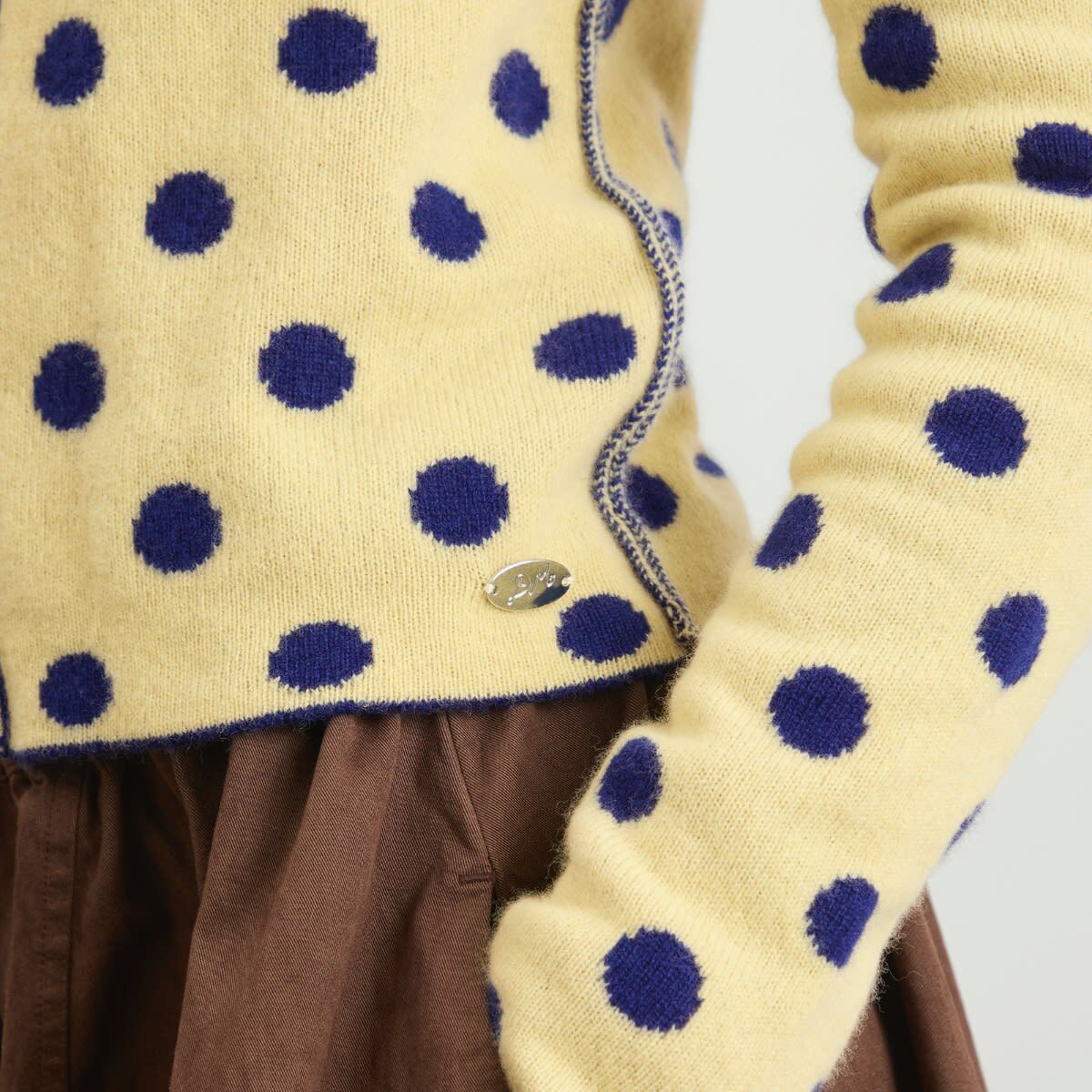 Damson Madder Women's Tabitha Reversible Cardigan in Butter