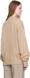 Arch The Beige Crew Neck Oversized Sweater