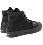 Converse - Neighborhood Chuck 70 Moto Rubber-Trimmed Leather and Canvas High-Top Sneakers - Black