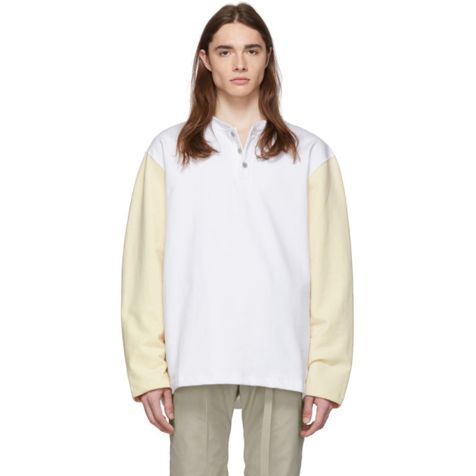 Photo: Fear of God White and Beige Long Sleeve Henley