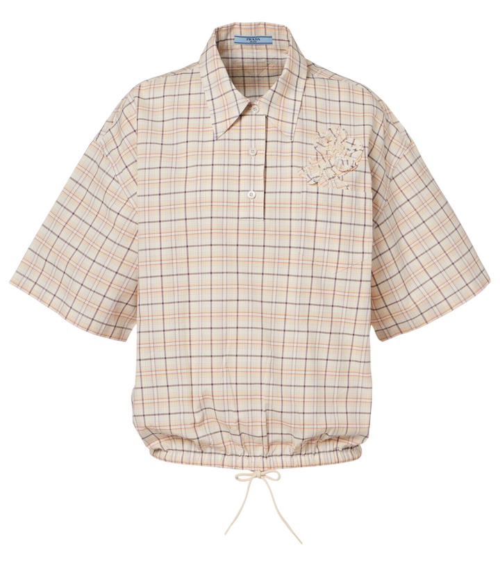 Photo: Prada Checked cotton poplin top
