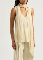 Helmut Lang Scarf Silk Crepe de Chine Tank Cream