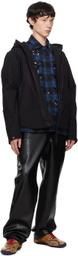 Juntae Kim Black Layered Belt Faux-Leather Trousers