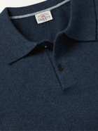 Faherty - Jackson Cotton-Blend Polo Sweater - Blue