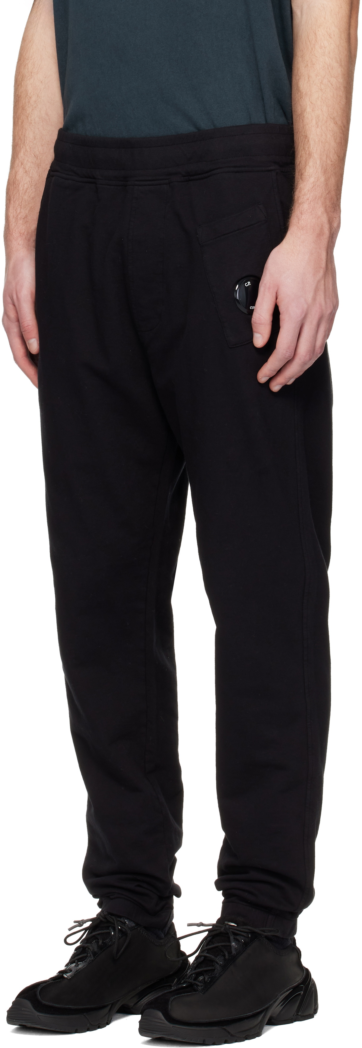 C.P. Company Black Light Fleece Lens Sweatpants