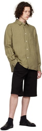 Margaret Howell Green Washed Khaki Shirt