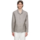 Z Zegna Grey Linen Overshirt Jacket