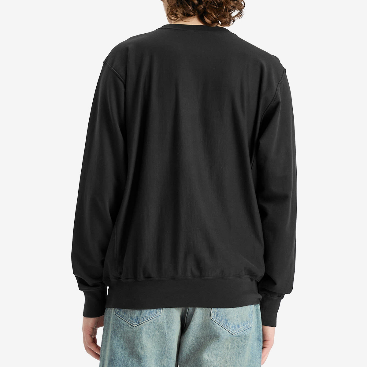 Auralee Men's Elastic High Gauge Sweatshirt in Ink Black Auralee