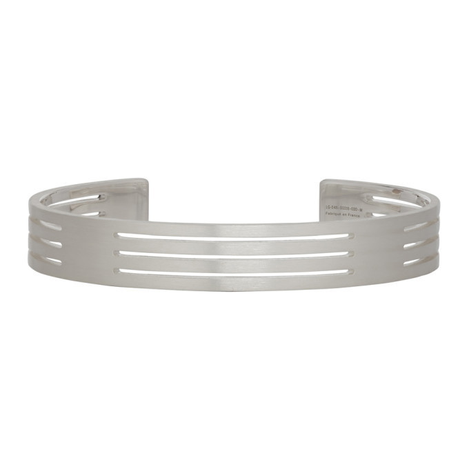 Photo: Le Gramme Silver Punched Le 27 Grammes Bracelet