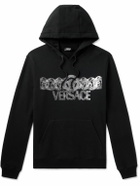 Versace - Logo-Print Cotton-Jersey Hoodie - Black