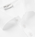 Saint Laurent - Embroidered Cotton-Piqué Polo Shirt - Men - White
