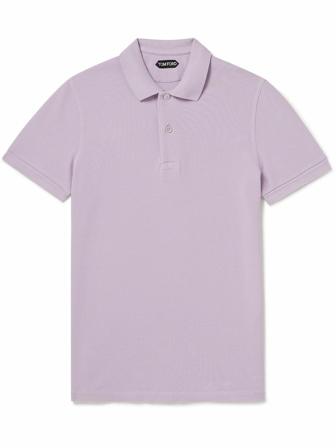 Photo: TOM FORD - Cotton-Piqué Polo Shirt - Purple