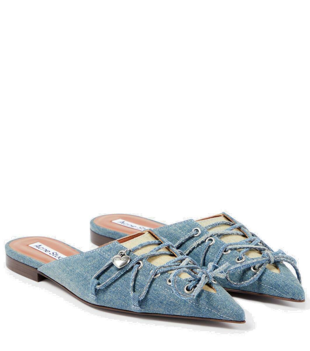 Acne Studios Lace-up denim mules Acne Studios