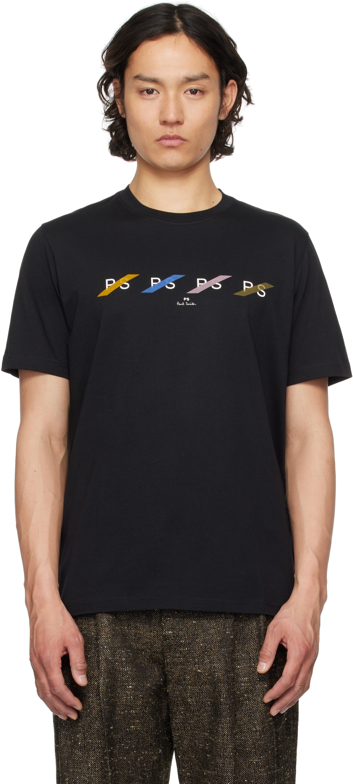 PS by Paul Smith Black 'PS' Row Multi T-shirt