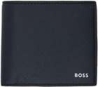 BOSS Navy Logo Plate Wallet