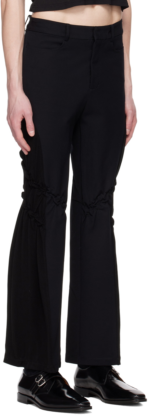 PONDER.ER Black Smocked Trousers