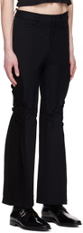 PONDER.ER Black Smocked Trousers