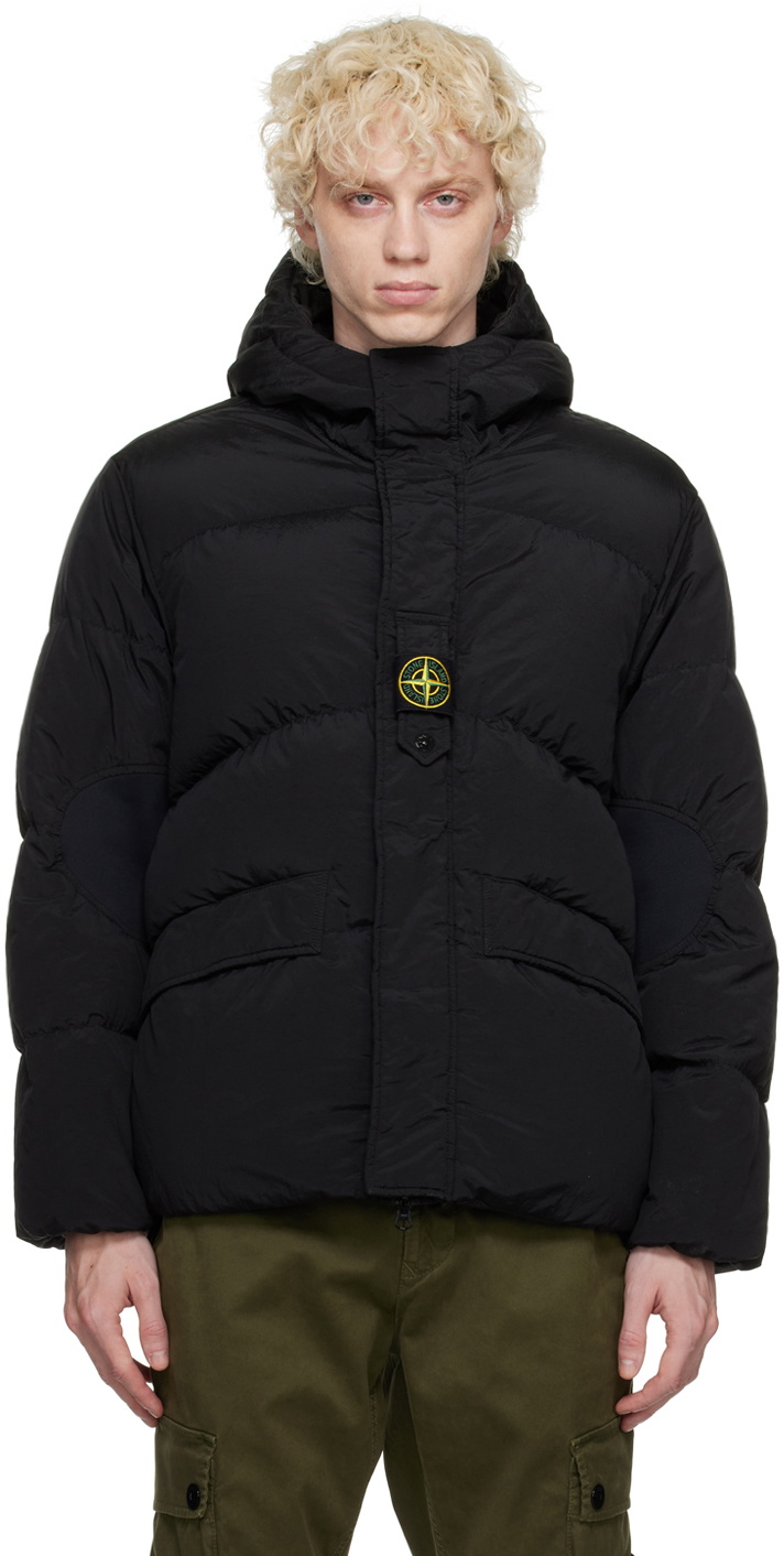 Stone Island Black Reversible Down Jacket Stone Island