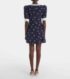 Alessandra Rich Bow-detail polka-dot silk minidress