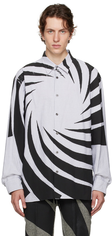 Photo: Dries Van Noten Black & White Striped Shirt