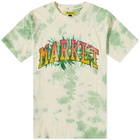 MARKET Men's Arc Herbal Tie Dye T-Shirt in Green Yellow Tie Dye