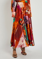 Roksanda Ameera Printed Satin Midi Skirt Multi Print