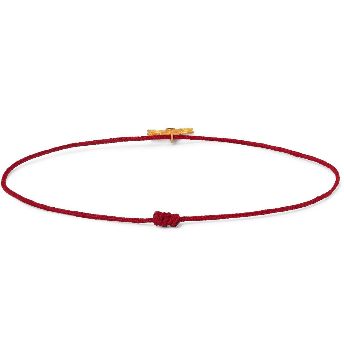 MONTROI - Crystal, Gold and Cord Bracelet - Red