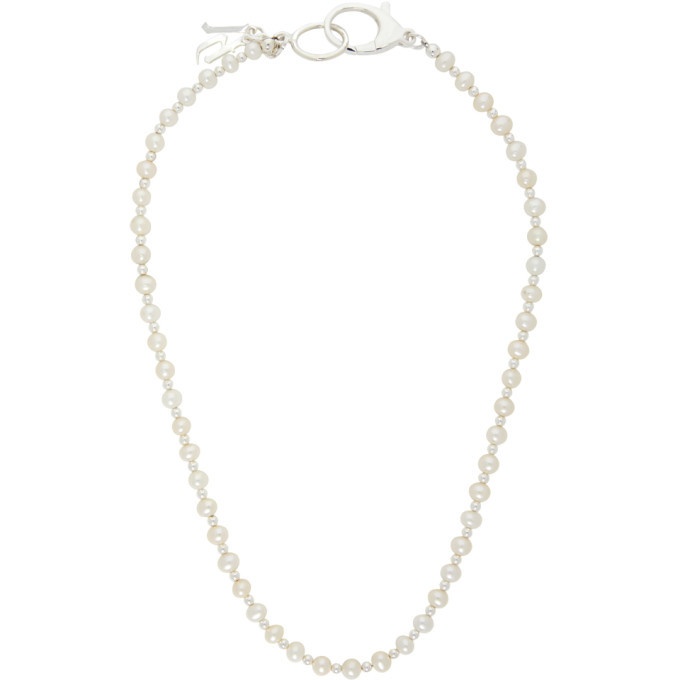 Photo: Hatton Labs SSENSE Exclusive Silver Classic Pearl Chain Necklace