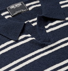 Todd Snyder - Striped Cotton-Blend Bouclé Polo Shirt - Navy