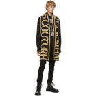 Versace Jeans Couture Black and Gold Logo Scarf
