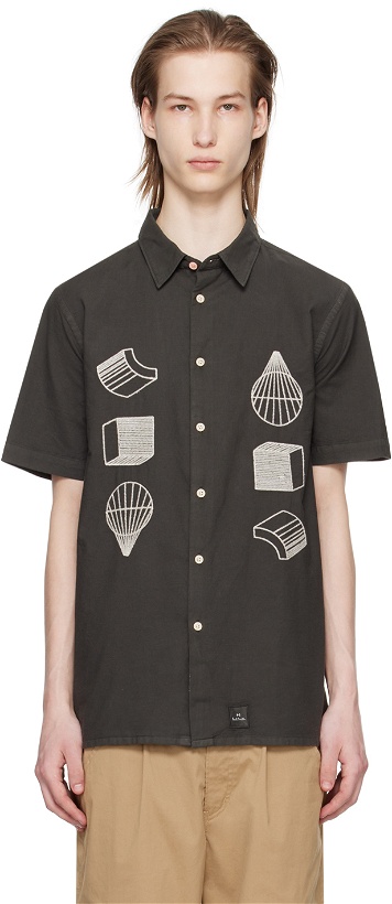 Photo: PS by Paul Smith Gray Embroidered Shirt