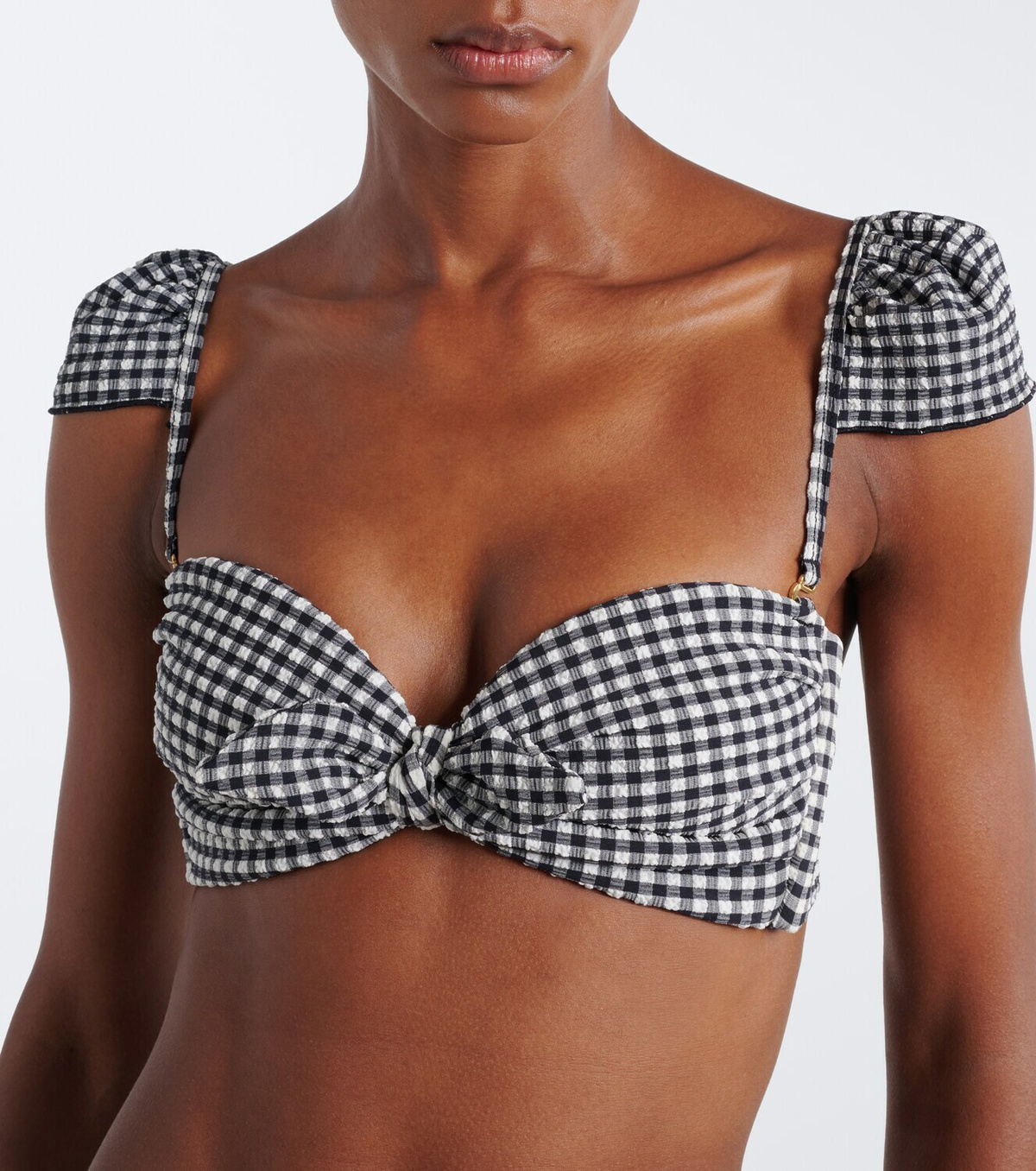 Montce Cabana gingham seersucker bikini top