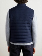 Kiton - Quilted Virgin Wool-Blend Gilet - Blue