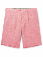 Etro - Straight-Leg Linen Bermuda Shorts - Pink