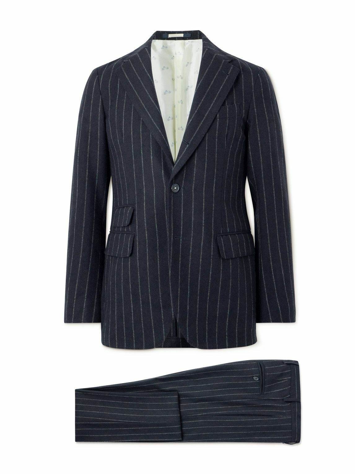 Massimo Alba - Sloop Pinstriped Wool Suit - Blue Massimo Alba