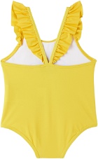 Moschino Baby Yellow Printed One-Piece Swimsuit