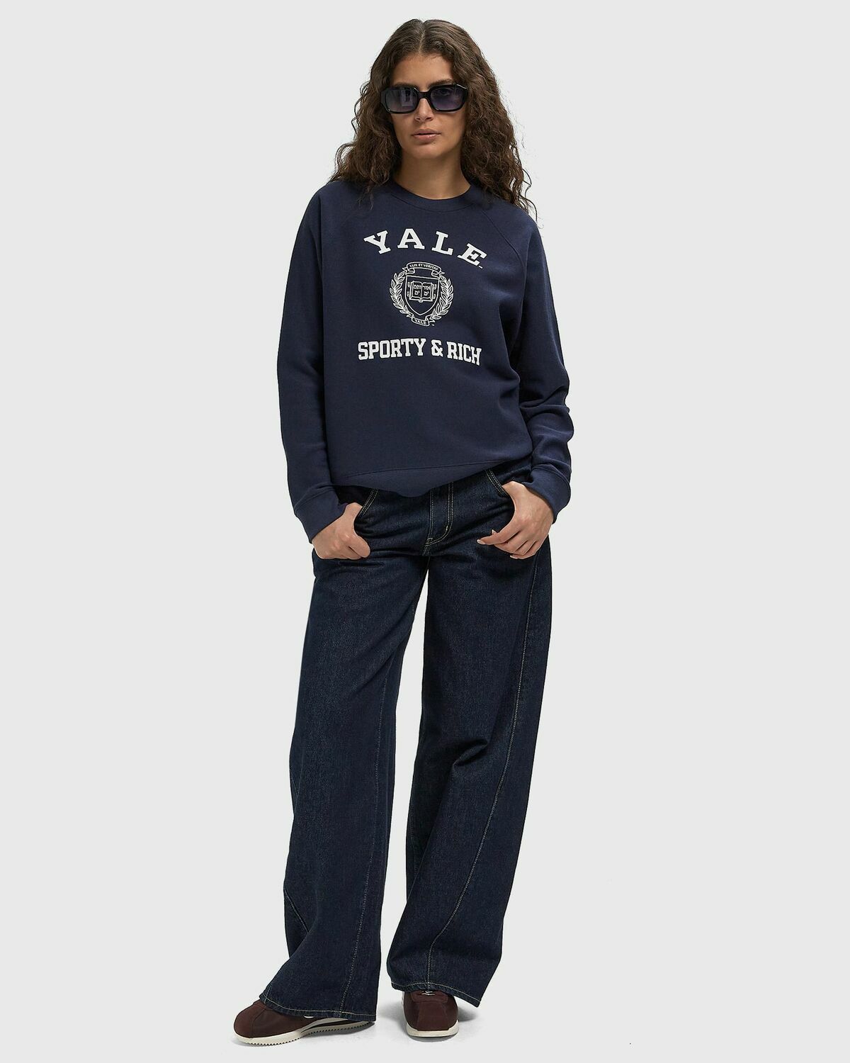 Sporty & Rich Veritas Soft Crewneck Blue Womens Sweatshirt