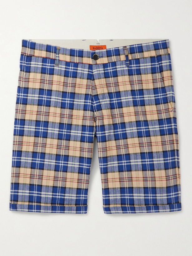 Photo: BARENA - Checked Linen-Blend Shorts - Multi